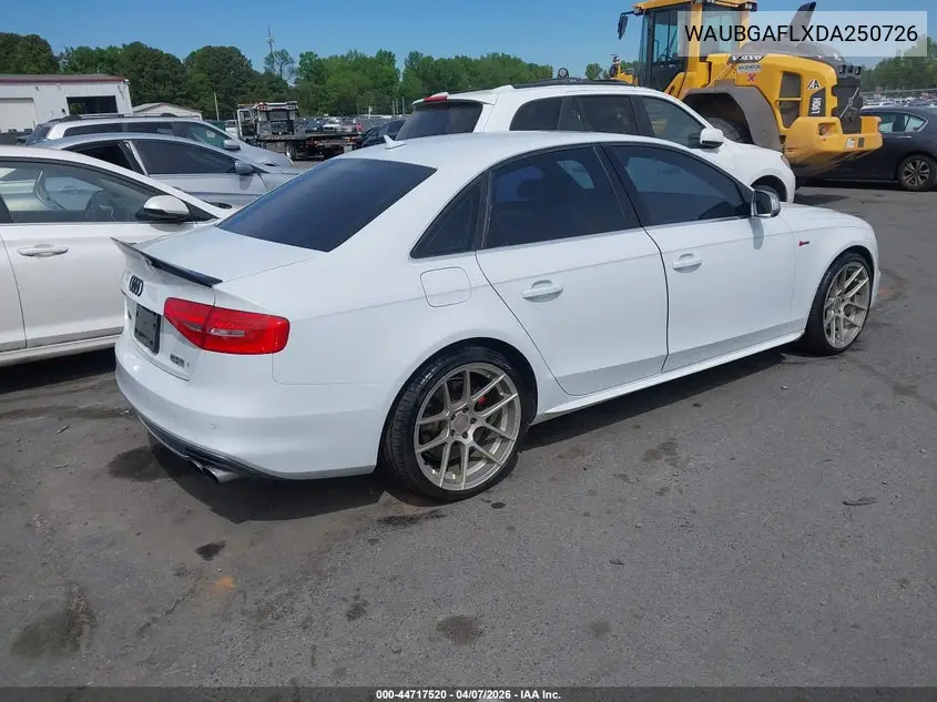 2013 Audi S4 3.0T Premium Plus VIN: WAUBGAFLXDA250726 Lot: 44717520