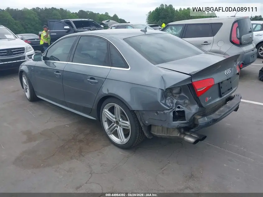 2013 Audi S4 3.0T Premium Plus VIN: WAUBGAFL0DA089111 Lot: 44964392