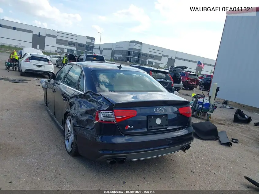 2014 Audi S4 3.0T Premium Plus VIN: WAUBGAFL0EA041321 Lot: 44827347
