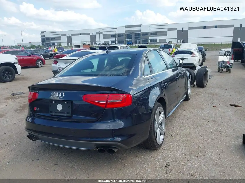2014 Audi S4 3.0T Premium Plus VIN: WAUBGAFL0EA041321 Lot: 44827347