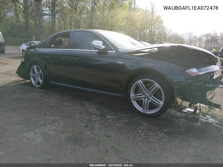 2014 Audi S4 3.0T Premium Plus VIN: WAUBGAFL1EA072478 Lot: 44850547