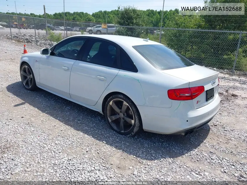 2014 Audi S4 3.0T Premium Plus VIN: WAUBGAFL7EA152688 Lot: 45234221