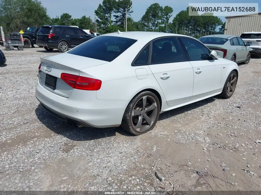 2014 Audi S4 3.0T Premium Plus VIN: WAUBGAFL7EA152688 Lot: 45234221