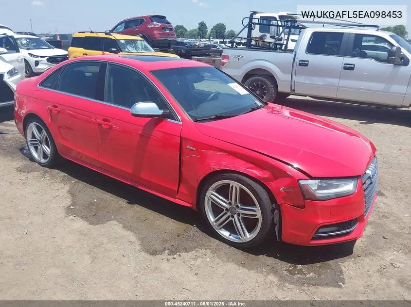 2014 Audi S4 3.0T Premium Plus VIN: WAUKGAFL5EA098453 Lot: 45240711