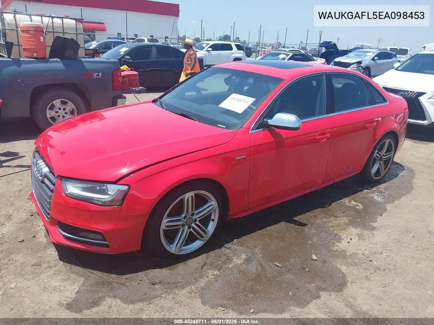 2014 Audi S4 3.0T Premium Plus VIN: WAUKGAFL5EA098453 Lot: 45240711