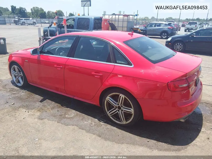 2014 Audi S4 3.0T Premium Plus VIN: WAUKGAFL5EA098453 Lot: 45240711