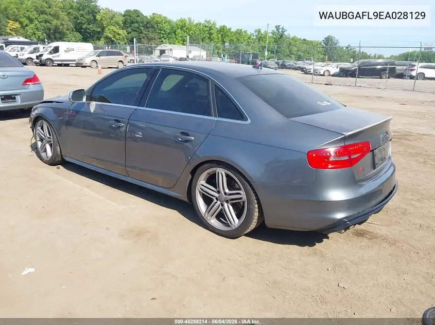 2014 Audi S4 3.0T Premium Plus VIN: WAUBGAFL9EA028129 Lot: 45288214