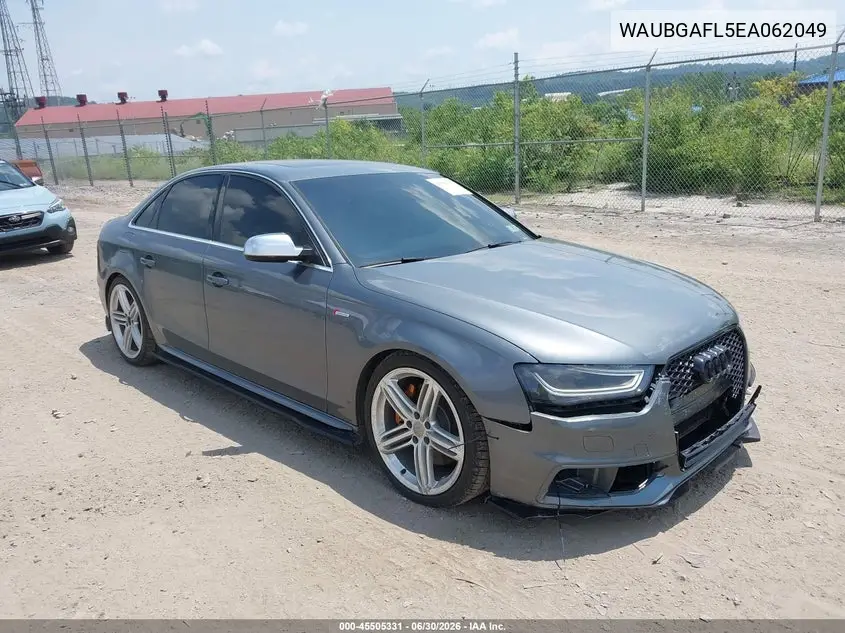 2014 Audi S4 3.0T Premium Plus VIN: WAUBGAFL5EA062049 Lot: 45505331