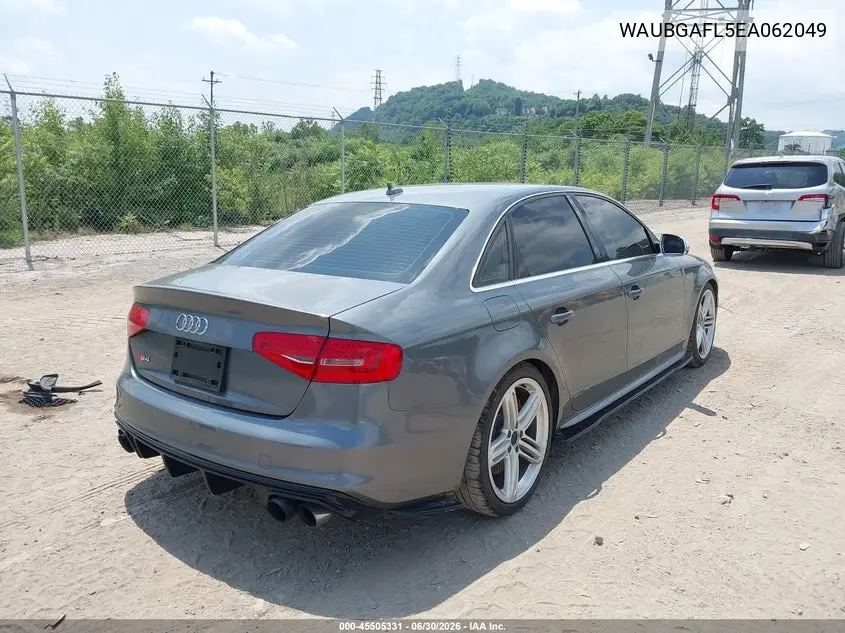 2014 Audi S4 3.0T Premium Plus VIN: WAUBGAFL5EA062049 Lot: 45505331