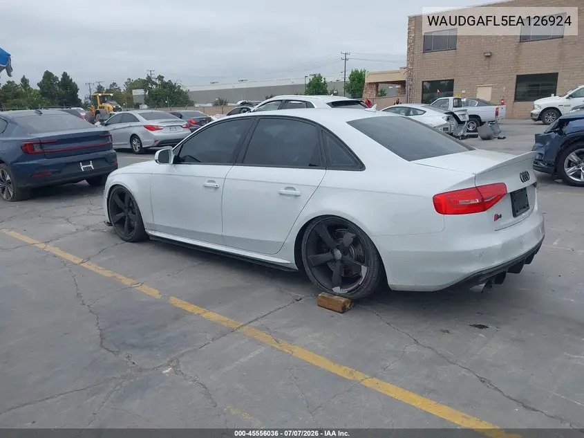 2014 Audi S4 3.0T Premium Plus VIN: WAUDGAFL5EA126924 Lot: 45556036