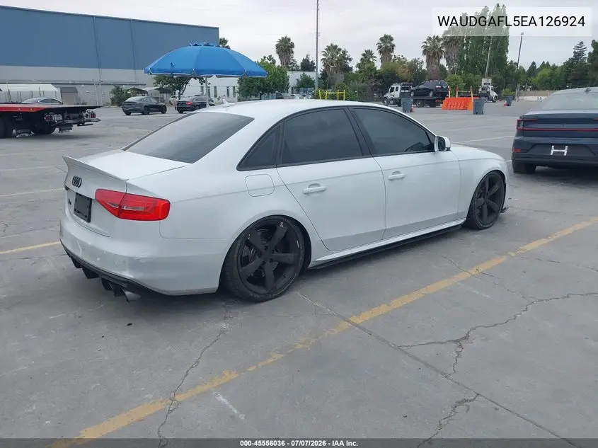 2014 Audi S4 3.0T Premium Plus VIN: WAUDGAFL5EA126924 Lot: 45556036