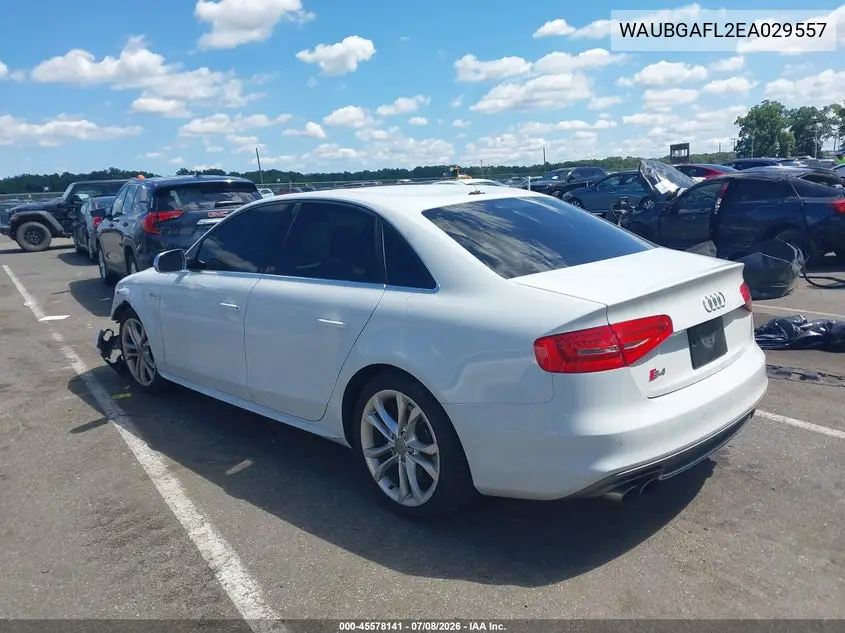 2014 Audi S4 3.0T Premium Plus VIN: WAUBGAFL2EA029557 Lot: 45578141