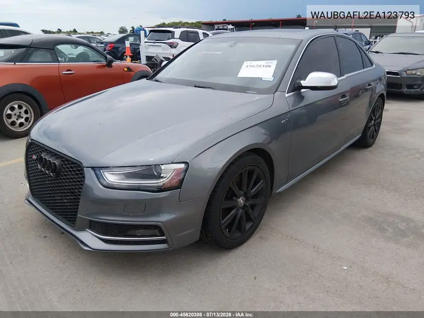 2014 Audi S4 3.0T Premium Plus VIN: WAUBGAFL2EA123793 Lot: 45620308