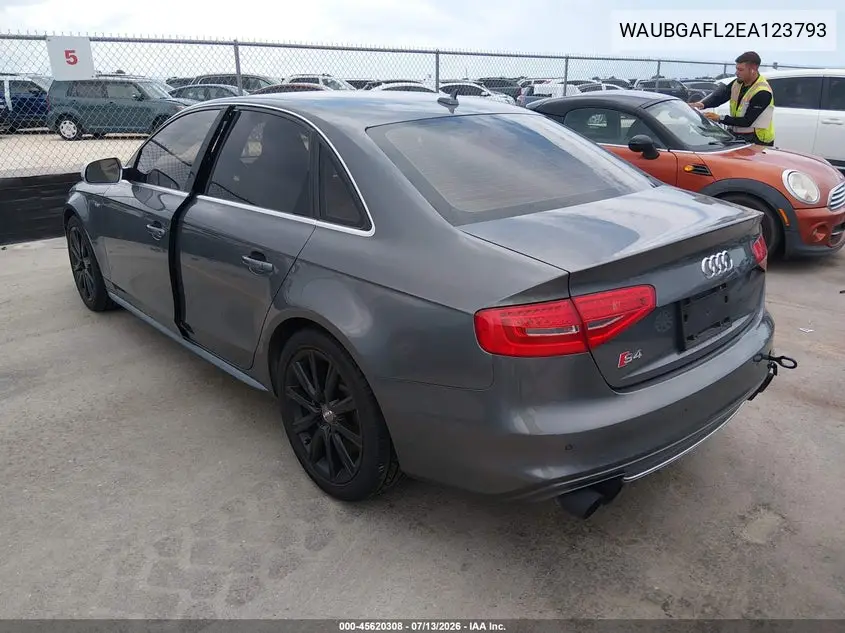 2014 Audi S4 3.0T Premium Plus VIN: WAUBGAFL2EA123793 Lot: 45620308