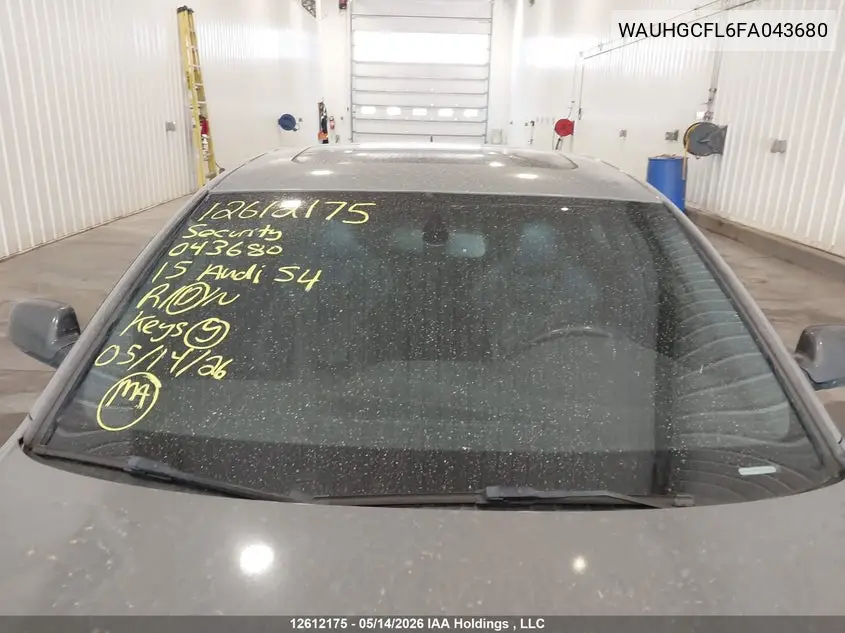 2015 Audi S4 3.0T Technik/3.0T Technik Plus VIN: WAUHGCFL6FA043680 Lot: 12612175
