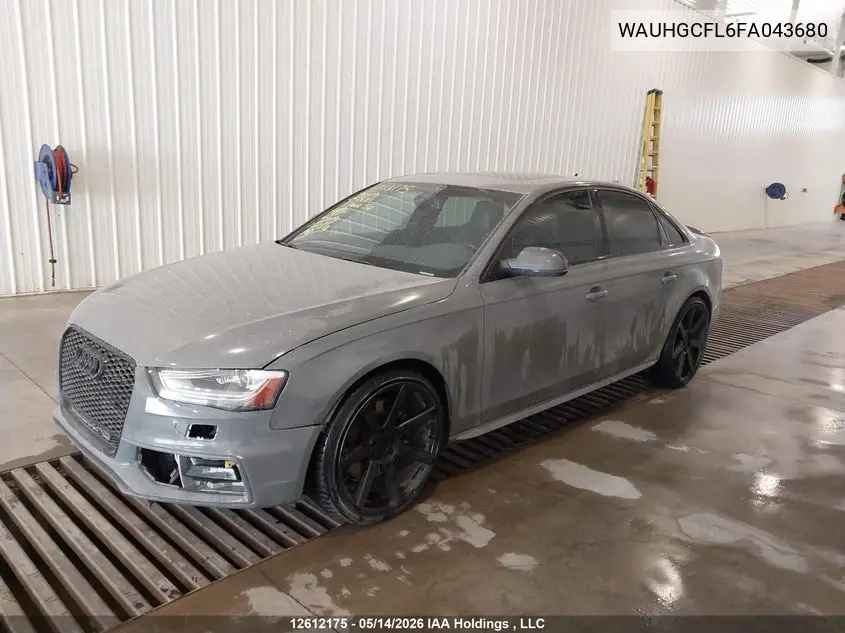2015 Audi S4 3.0T Technik/3.0T Technik Plus VIN: WAUHGCFL6FA043680 Lot: 12612175