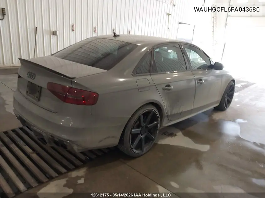 2015 Audi S4 3.0T Technik/3.0T Technik Plus VIN: WAUHGCFL6FA043680 Lot: 12612175