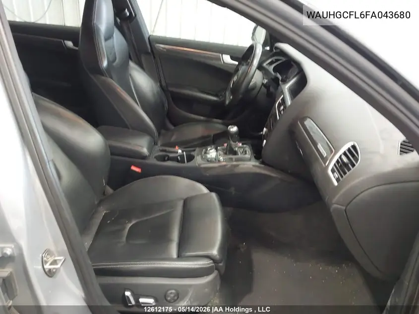 2015 Audi S4 3.0T Technik/3.0T Technik Plus VIN: WAUHGCFL6FA043680 Lot: 12612175