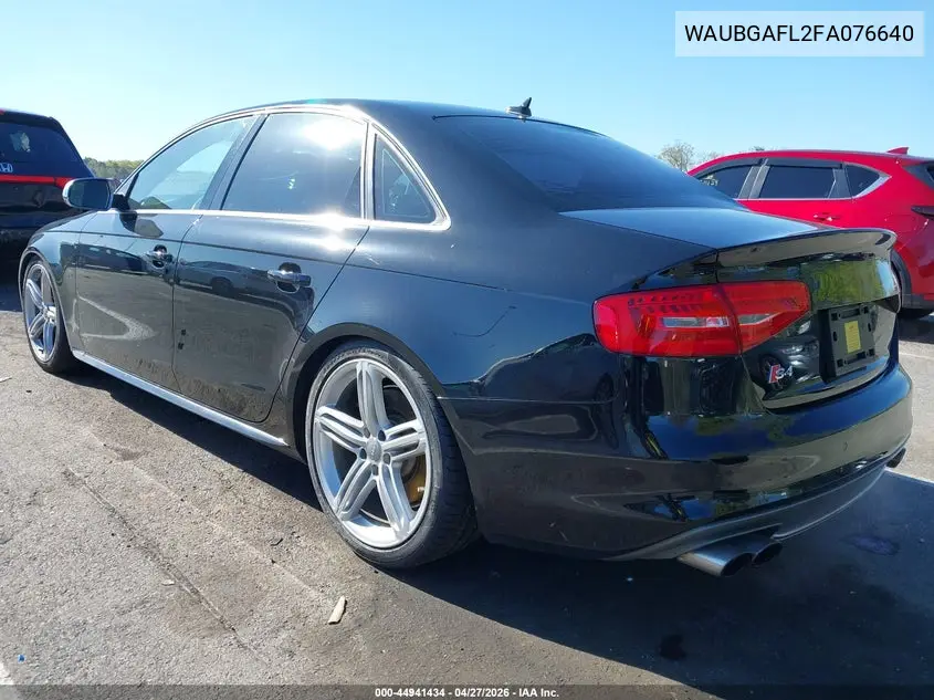 2015 Audi S4 3.0T Premium Plus VIN: WAUBGAFL2FA076640 Lot: 44941434