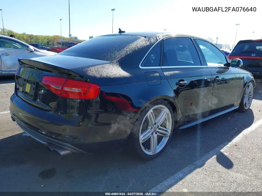 2015 Audi S4 3.0T Premium Plus VIN: WAUBGAFL2FA076640 Lot: 44941434