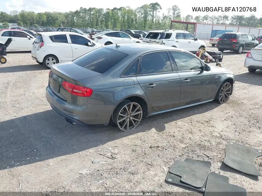 2015 Audi S4 3.0T Premium Plus VIN: WAUBGAFL8FA120768 Lot: 45203409