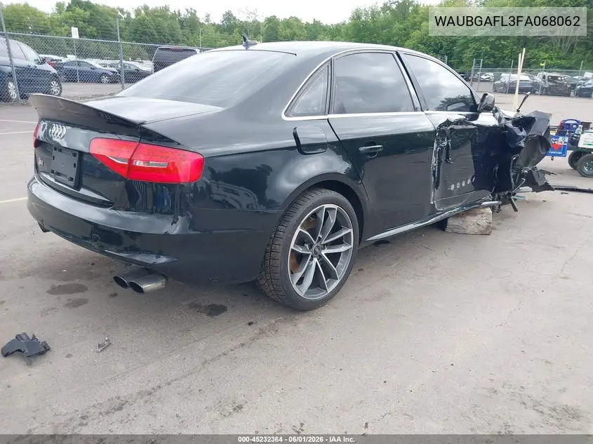 2015 Audi S4 3.0T Premium Plus VIN: WAUBGAFL3FA068062 Lot: 45232364
