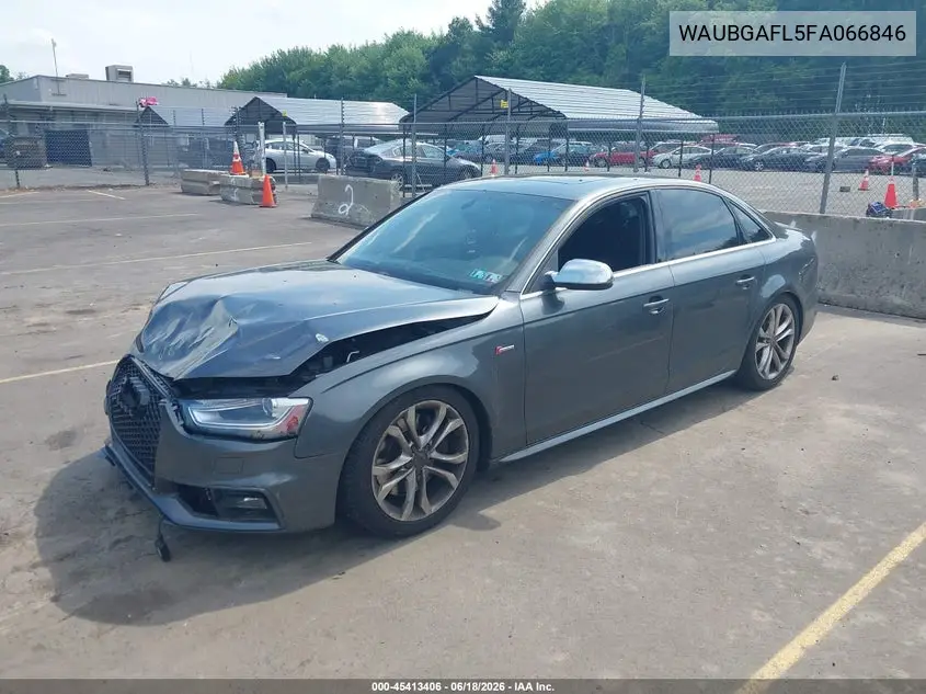 2015 Audi S4 3.0T Premium Plus VIN: WAUBGAFL5FA066846 Lot: 45413406