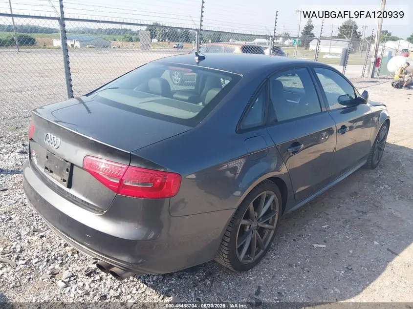 2015 Audi S4 3.0T Premium Plus VIN: WAUBGAFL9FA120939 Lot: 45488704
