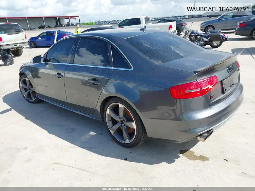 2015 Audi S4 3.0T Premium Plus VIN: WAUBGAFL1FA076791 Lot: 45559451