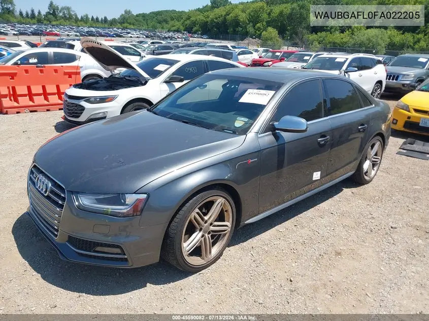 2015 Audi S4 3.0T Premium Plus VIN: WAUBGAFL0FA022205 Lot: 45590082