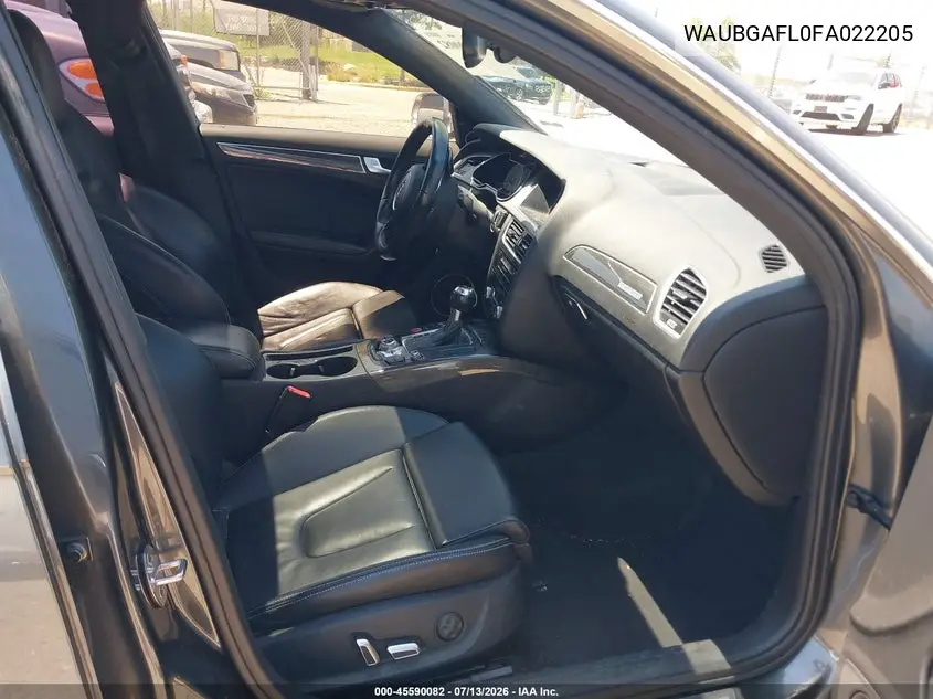 2015 Audi S4 3.0T Premium Plus VIN: WAUBGAFL0FA022205 Lot: 45590082