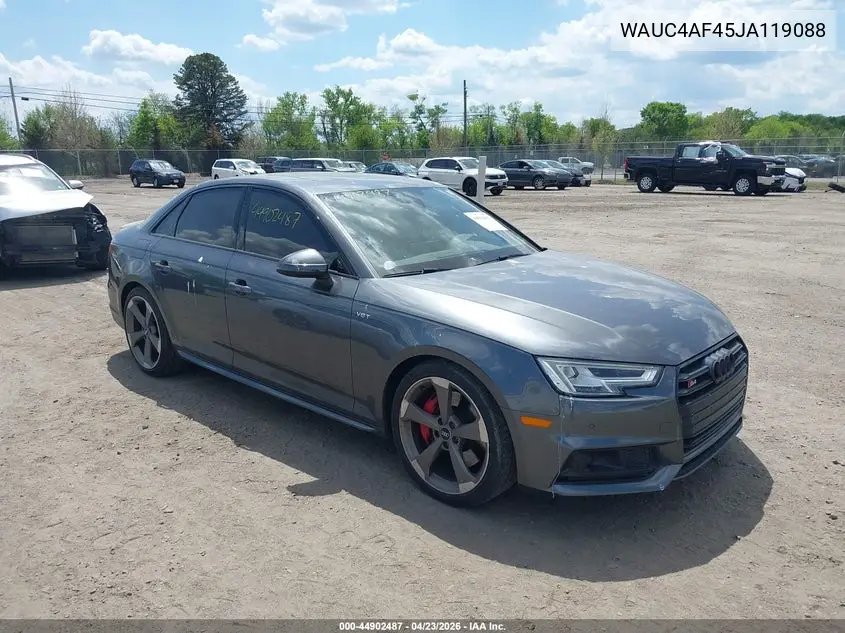 2018 Audi S4 3.0T Premium Plus VIN: WAUC4AF45JA119088 Lot: 44902487