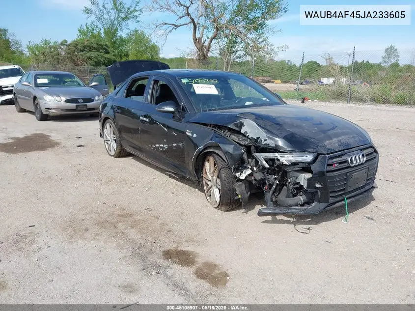 2018 Audi S4 3.0T Premium Plus VIN: WAUB4AF45JA233605 Lot: 45105907