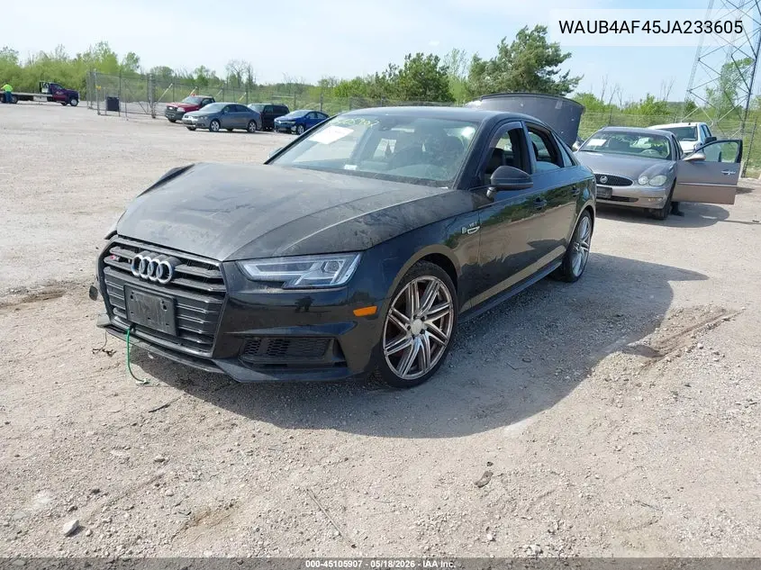 2018 Audi S4 3.0T Premium Plus VIN: WAUB4AF45JA233605 Lot: 45105907