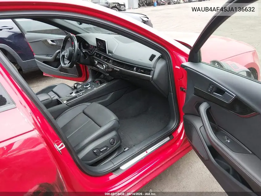 2018 Audi S4 3.0T Premium Plus VIN: WAUB4AF45JA136632 Lot: 45118436