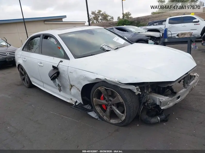 2018 Audi S4 3.0T Premium Plus VIN: WAUB4AF47JA197870 Lot: 45182007