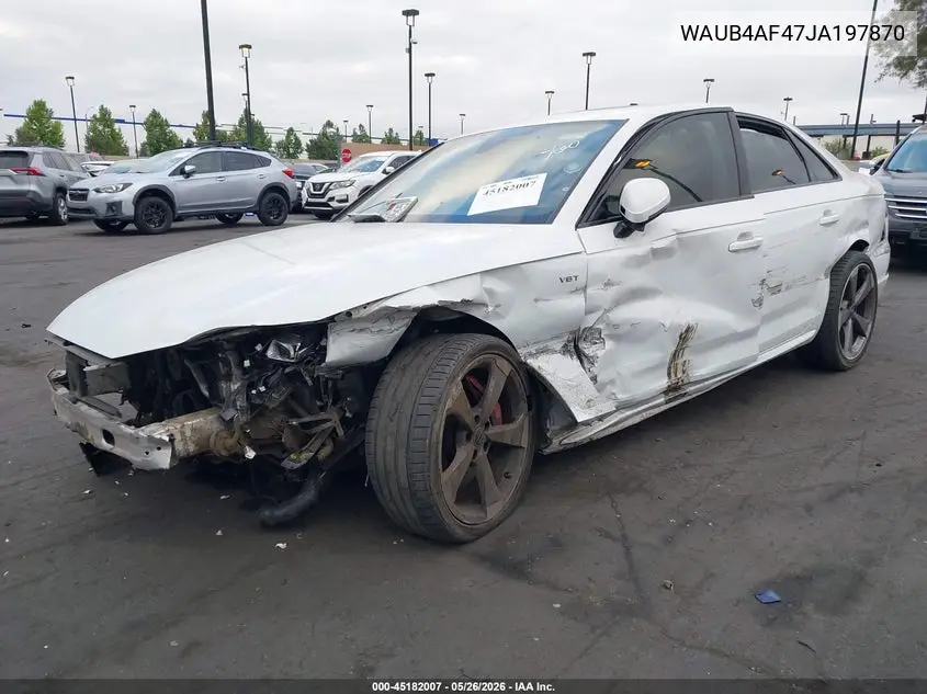 2018 Audi S4 3.0T Premium Plus VIN: WAUB4AF47JA197870 Lot: 45182007