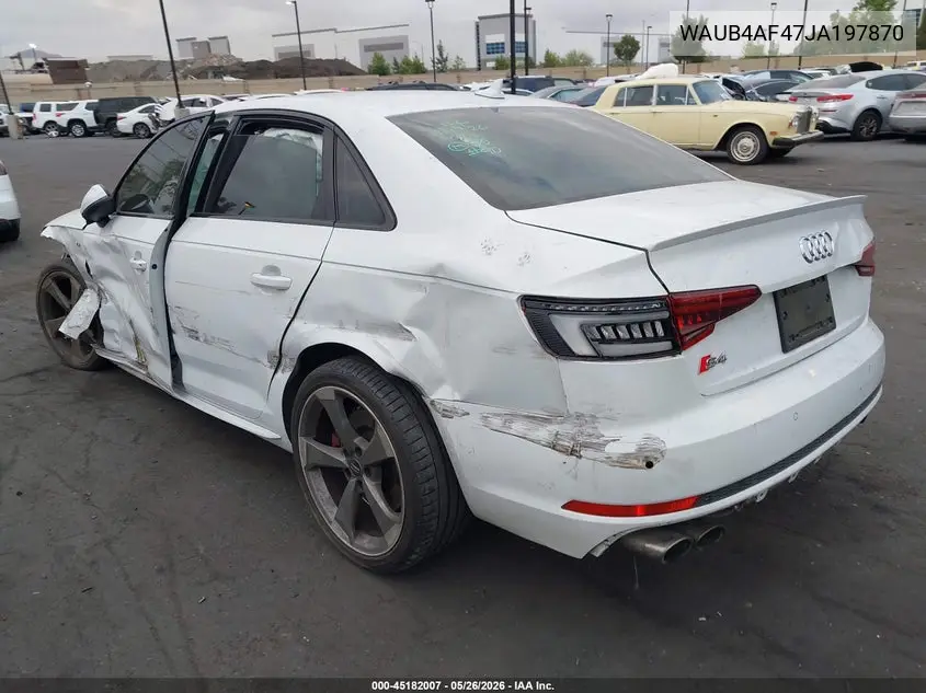2018 Audi S4 3.0T Premium Plus VIN: WAUB4AF47JA197870 Lot: 45182007