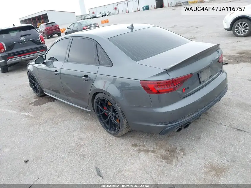 2018 Audi S4 3.0T Premium Plus VIN: WAUC4AF47JA116757 Lot: 45189051