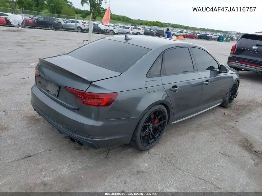 2018 Audi S4 3.0T Premium Plus VIN: WAUC4AF47JA116757 Lot: 45189051