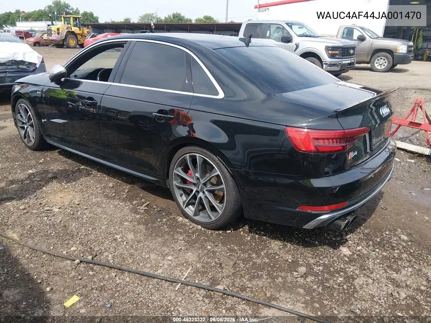 2018 Audi S4 3.0T Premium Plus VIN: WAUC4AF44JA001470 Lot: 45323322