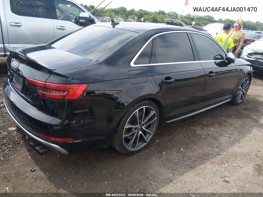2018 Audi S4 3.0T Premium Plus VIN: WAUC4AF44JA001470 Lot: 45323322