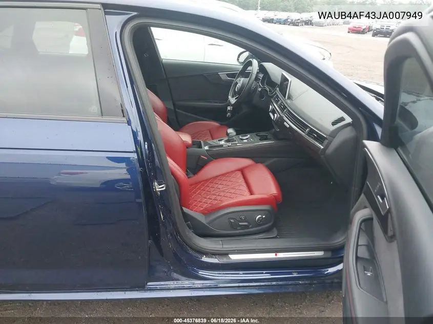 2018 Audi S4 3.0T Premium Plus VIN: WAUB4AF43JA007949 Lot: 45376839