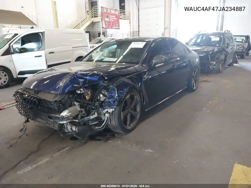 2018 Audi S4 3.0T Premium Plus VIN: WAUC4AF47JA234887 Lot: 45389474