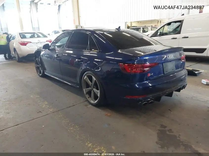 2018 Audi S4 3.0T Premium Plus VIN: WAUC4AF47JA234887 Lot: 45389474
