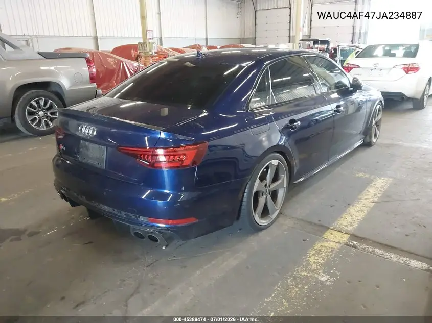 2018 Audi S4 3.0T Premium Plus VIN: WAUC4AF47JA234887 Lot: 45389474