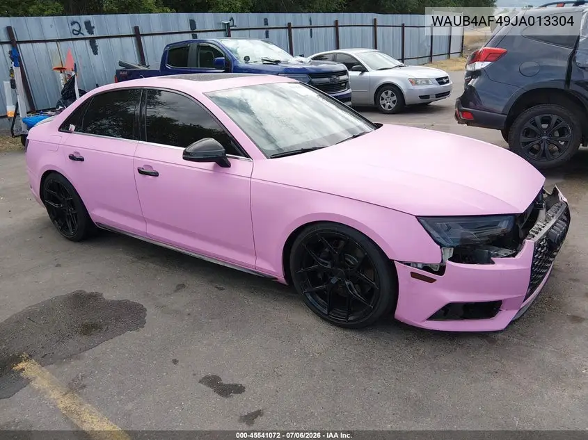 2018 Audi S4 3.0T Premium Plus VIN: WAUB4AF49JA013304 Lot: 45541072