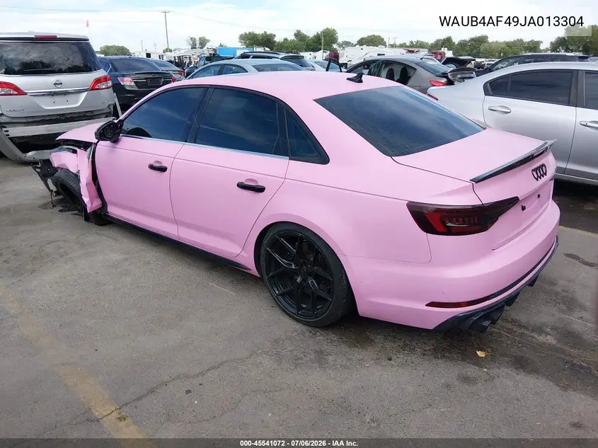 2018 Audi S4 3.0T Premium Plus VIN: WAUB4AF49JA013304 Lot: 45541072