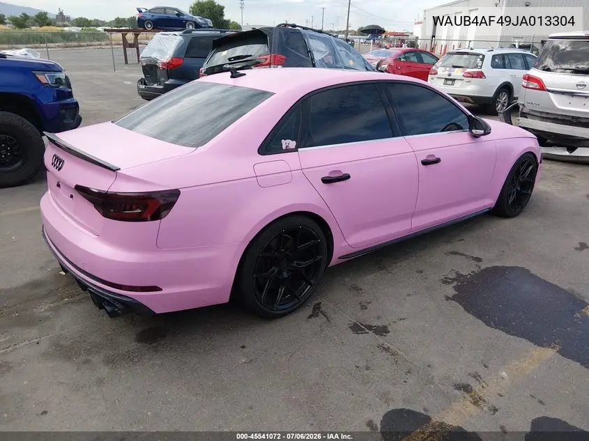 2018 Audi S4 3.0T Premium Plus VIN: WAUB4AF49JA013304 Lot: 45541072