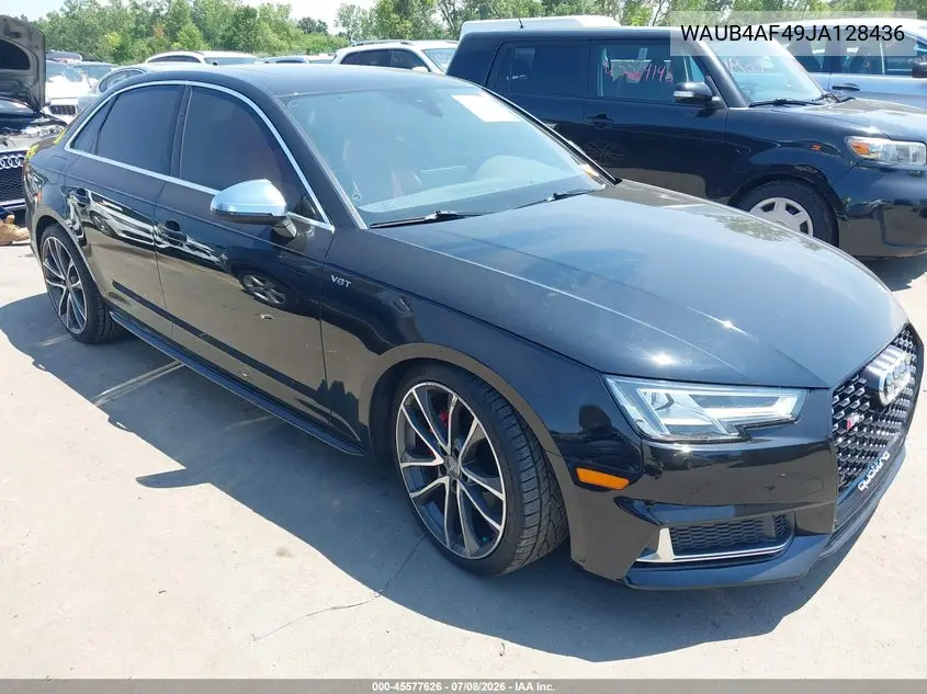 2018 Audi S4 3.0T Premium Plus VIN: WAUB4AF49JA128436 Lot: 45577626